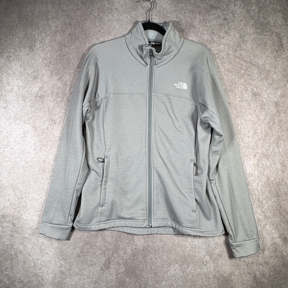 The North Face Jacket Women Large Gray Fleece Full Zip Hiking Outdoor Travel